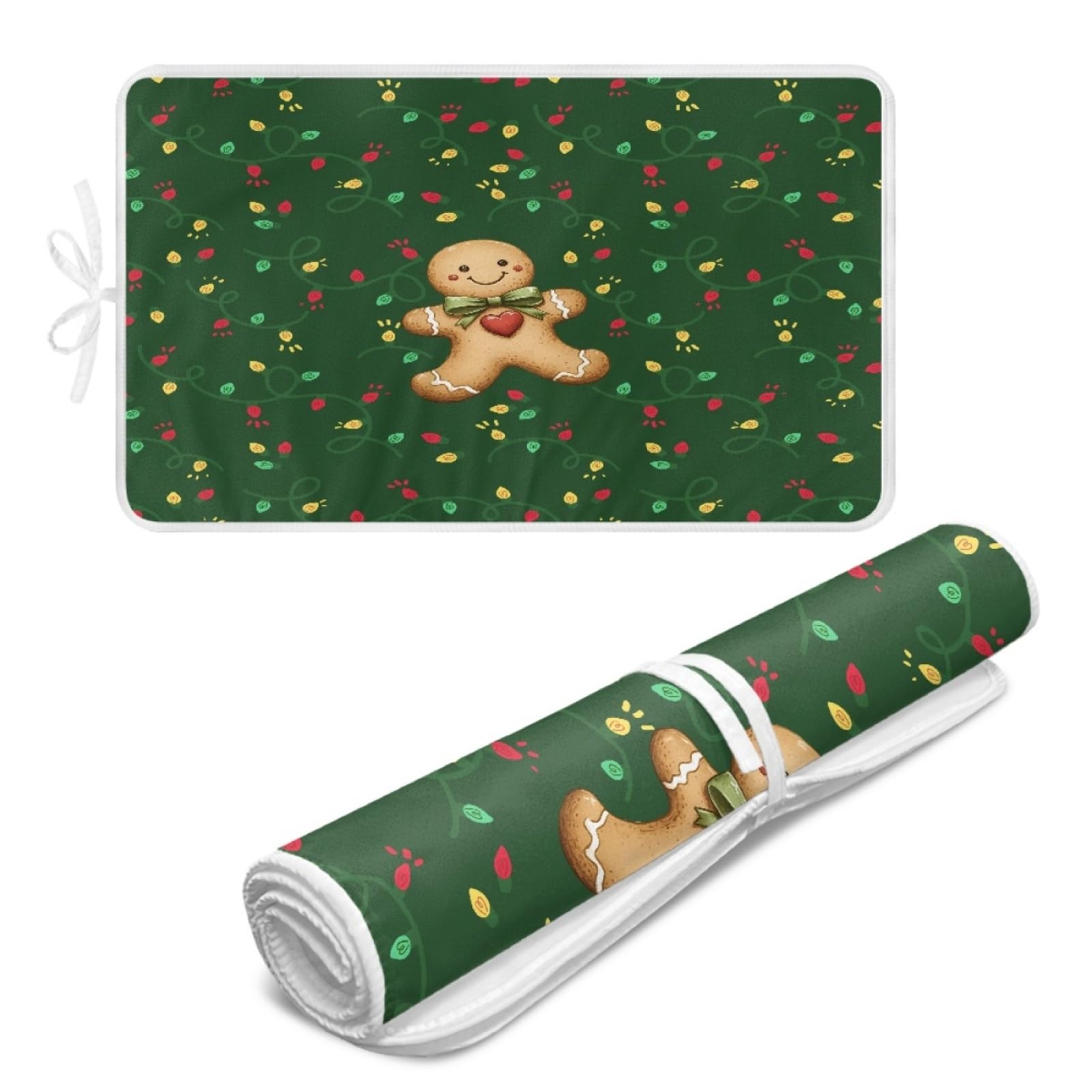 Bügelmatte Grüne Niedliche Weihnachten Bügeleinlage Faltbares Hitzebeständig Waschbar Bügelauflage für Tisch und andere Oberflächen Bügelbrett Unterlage rutschfeste Bügeldecke 80x50cm (2 Stück)