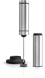 AdHoc MS10 Rapido spieniacza do mleka i sosów na baterie, ze stojakiem, stal nierdzewna/tworzywo sztuczne