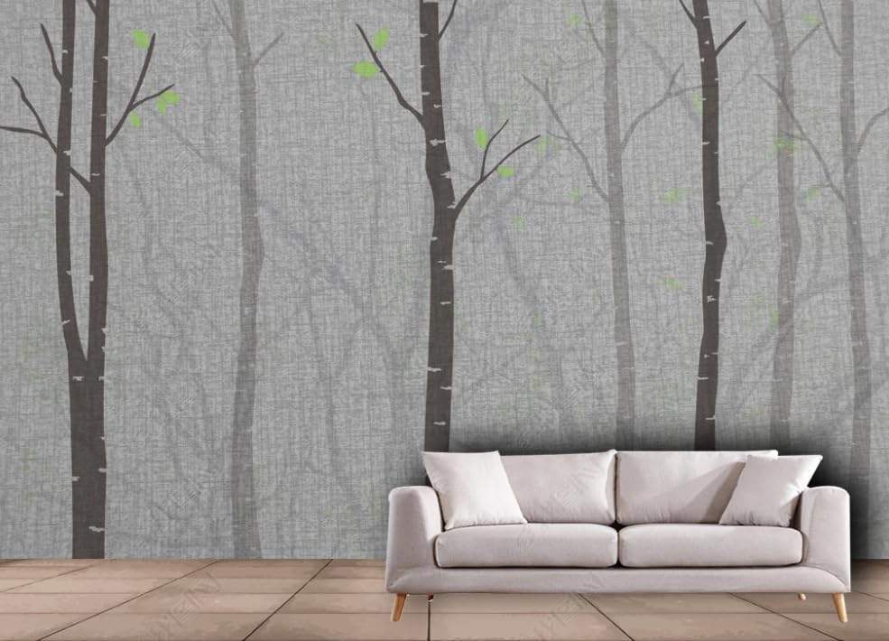 Papier peint intissé forêt scandinave pour créer un salon nature et relaxant