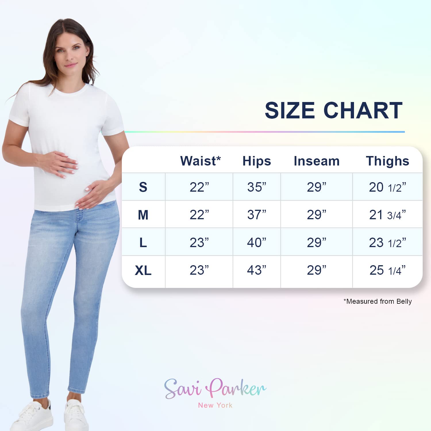 Savi Parker Jeans Premaman da Donna sopra Il Ventre – Abbigliamento Gravidanza per Tutte Le Stagioni, Pantaloni Premaman – 73,7 cm Cucitura Interna, Savannah Wash, M