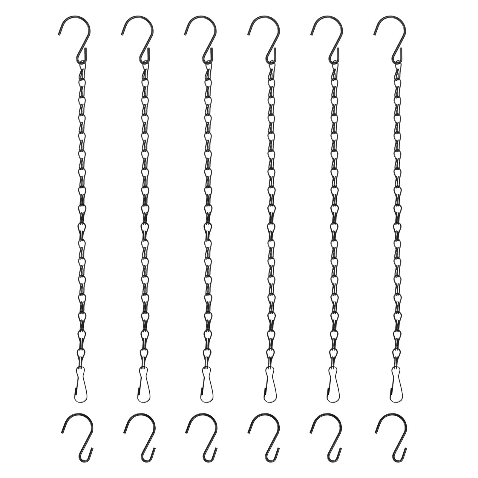 M METERXITY 6-Pack Chain for Hanging Plants 33cm/13in Iron Black
