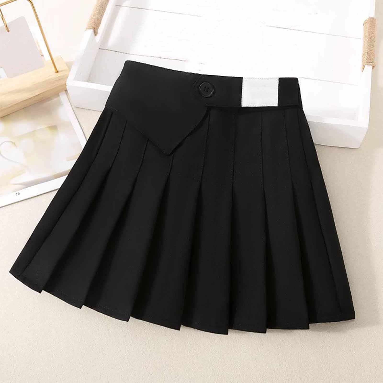 Générique Jupe d'été plissée pour Filles, Style Classique Scolaire, Jupe Courte trapèze épurée, idéale au Quotidien.