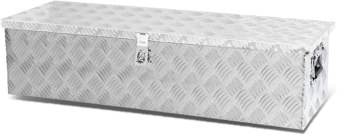 Auto Dynasty 30 Inch Truck Tool Box, Heavy Duty Aluminum Truck Bed Toolbox for Pickup RV Trailer, Underbody Truck Box Storage Organizer Chest with Side Handle and Lock, 30" x 13" x 10", Silver