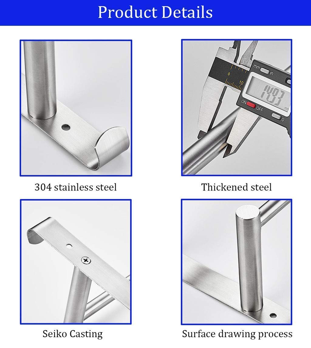 Handdoekrekhouder Wandmontage Badhanddoekrail 304 roestvrij staal 30 cm lang met haken Multifunctioneel handdoekenrek voor keuken badkamer toilet Handdoekrekhouder Wandmontage Badhanddoekrail 304 roestvrij staal 30 cm lang met haken Multifunctioneel handdoekenrek voor keuken badkamer toilet