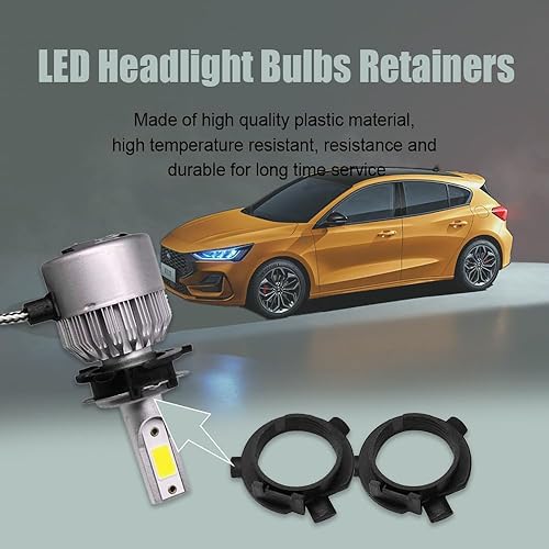 Miniatura 7 de 2 bases LED para faros delanteros de automóvil, soporte para faros delanteros LED para automóvil, adaptadores de bombillas, base de soporte,