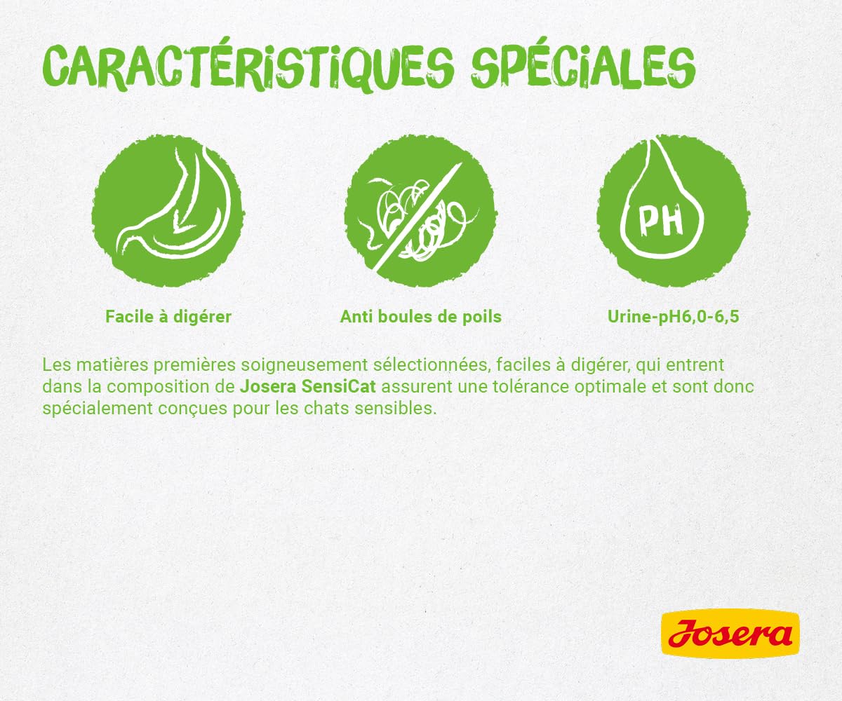 JOSERA SensiCat (1 x 10 kg) | Adulte | Croquettes Premium pour Chats Adultes sensibles | Volaille & Riz | Formule Extra-digestible | sans blé | Nourriture pour Chats | 1 Sac