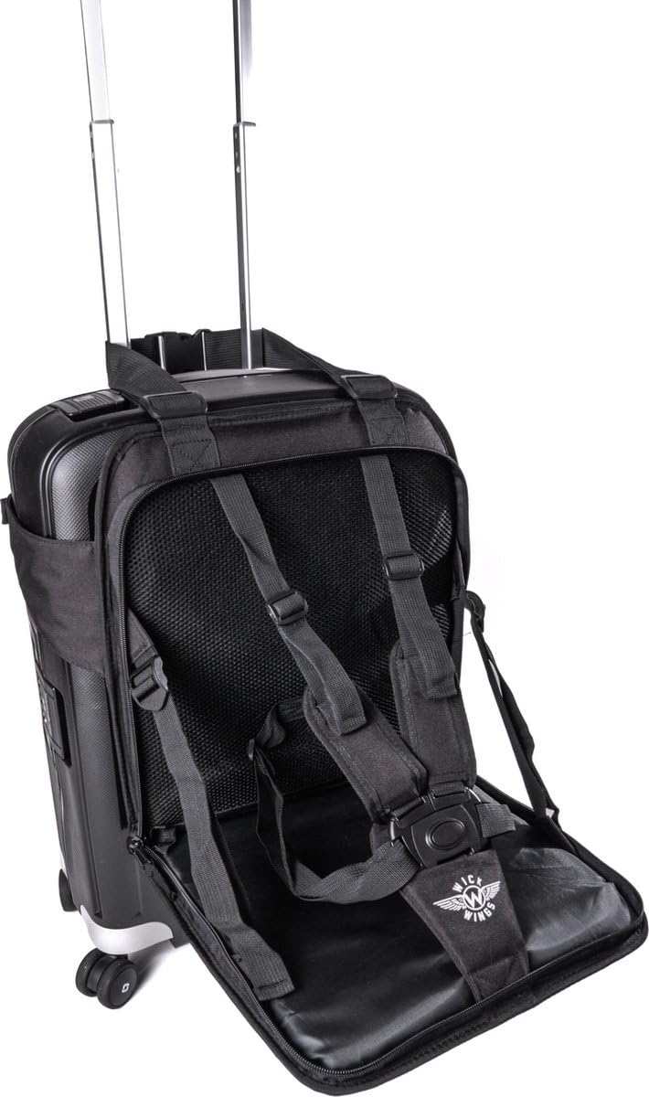 Wick Sit - Koffersitz - Koffersitz - Trolley Sitz - 9 Monate bis 4 Jahre - Bagrider - Skyrider - Kinderkoffer - Kindersitz, blacks, Trolley Beweis