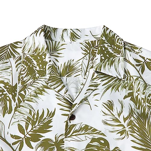 Image of American Trends High Waisted Tankini Swimsuits for Women Ruffle Tummy Control Bathing Suits, White Green Leaf, L
