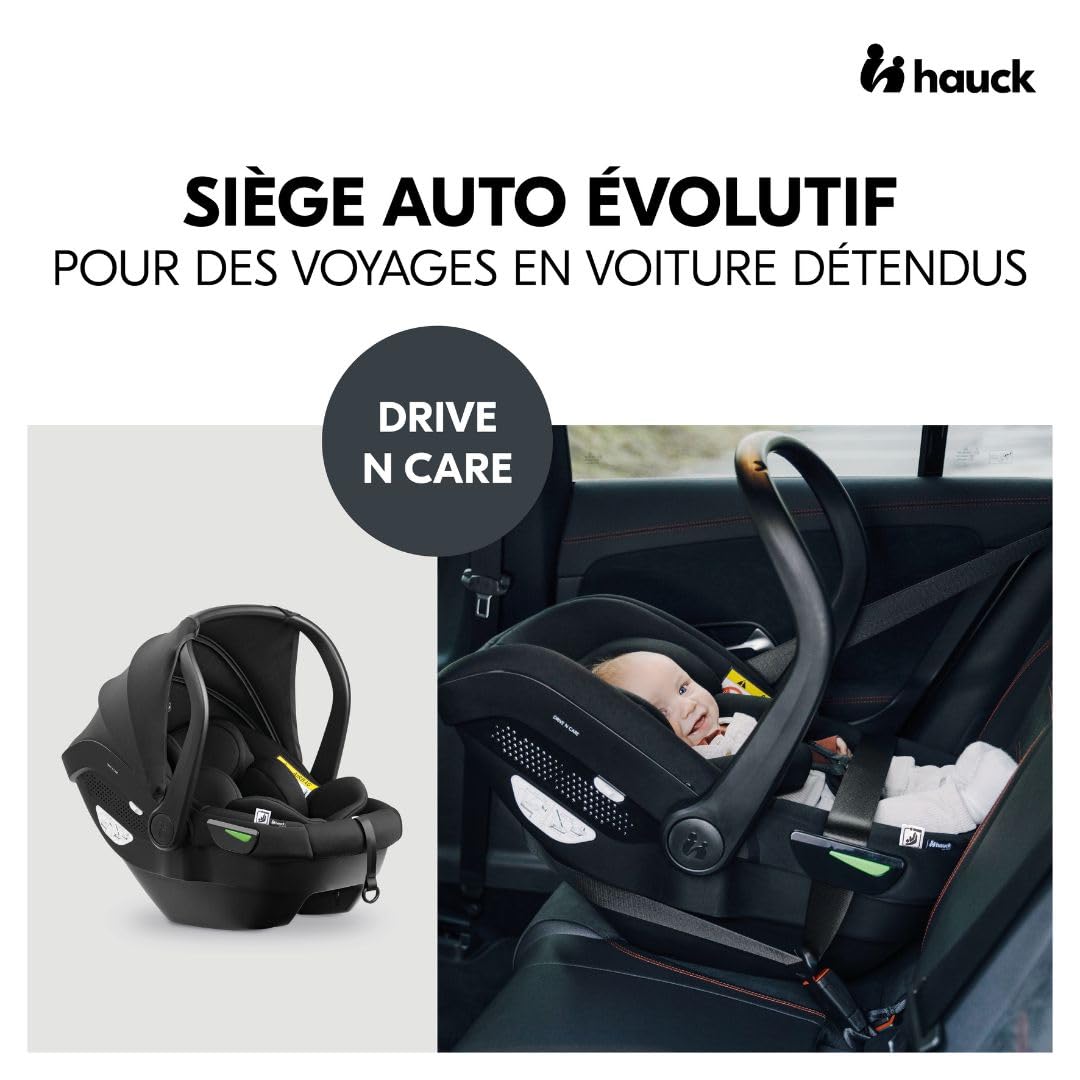 hauck Poussette 3 en 1 Move N Care avec Siege Auto Bebe et Nacelle – Mocha | Trio complet dès la naissance jusqu’à 22 kg I Inclus cosy hauck Drive N Care, nacelle bébé I Suspensions et siège réversible