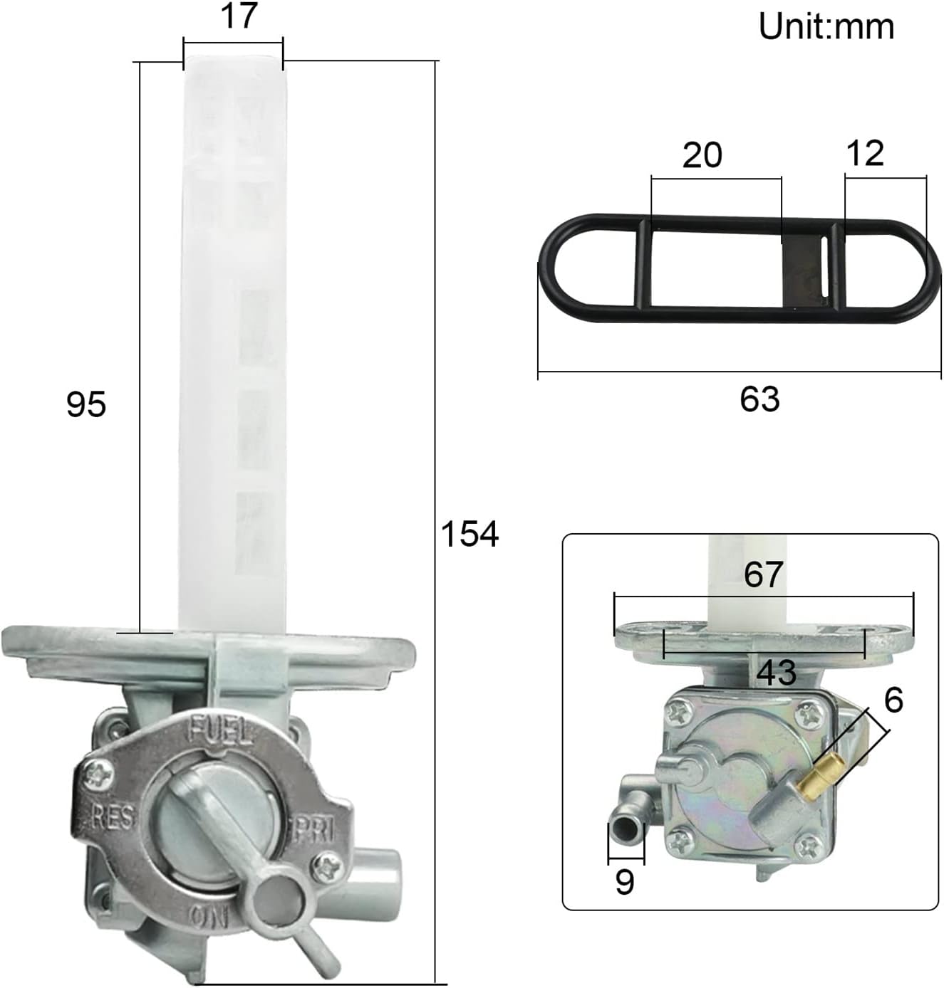Petcock Shut Off Fit for GS1000 GS700 XJ700 XS1100L 900R GPZ750