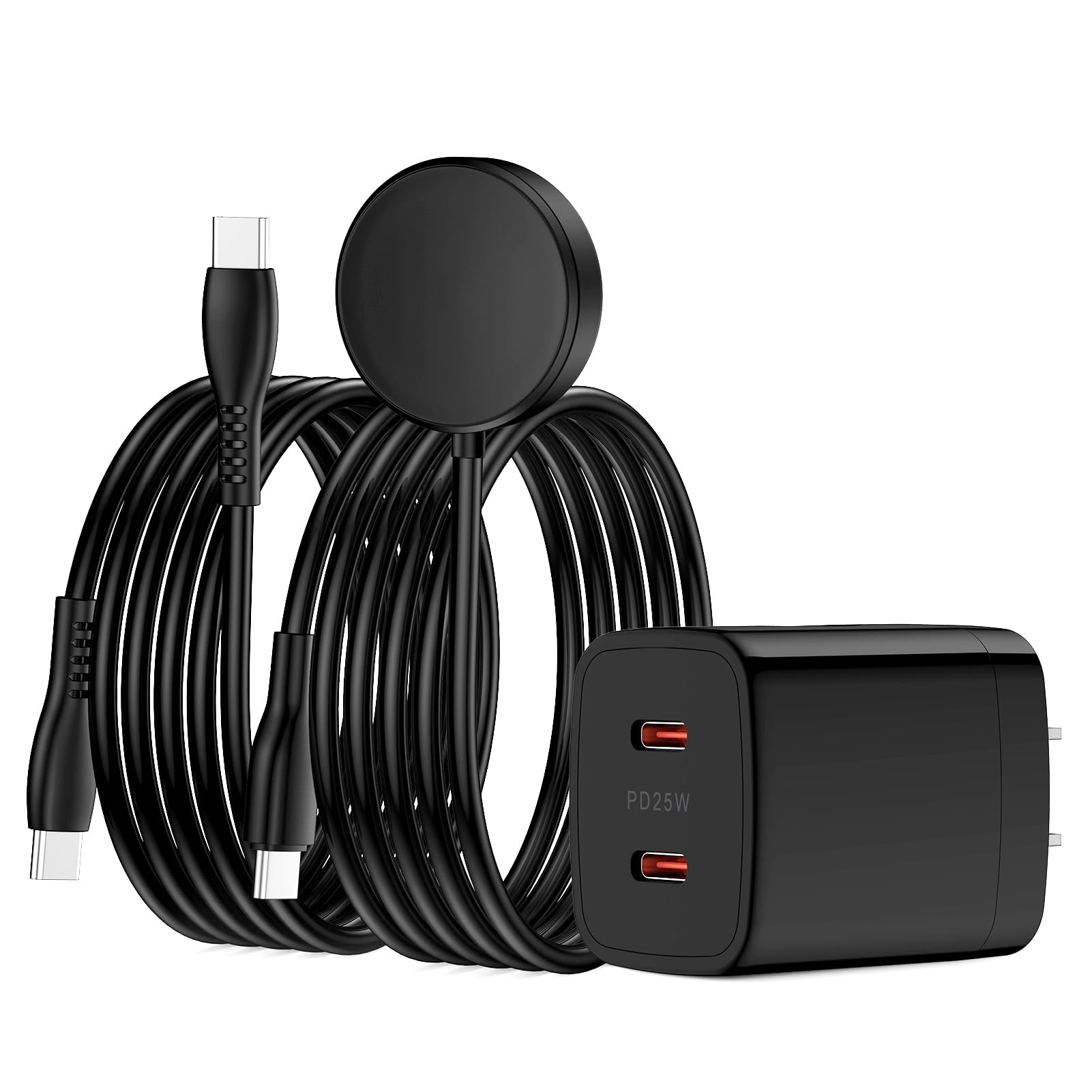 Samsung Watch Charger Fast Charging for Samsung Galaxy Watch 8 Classic/8/Watch 7/Ultra/6 Classic/6/5 Pro/5/4/3/Active2/Active,25W Dual USB C Block