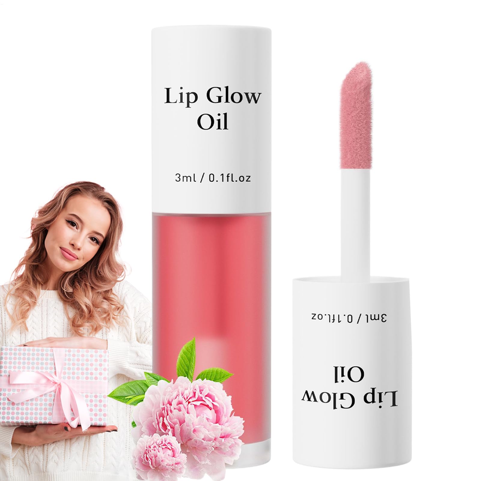 – Lip Oil for Women - Nourishing Tinted Natural Lip Gloss - Women Accessory for Day Home School Date Offices Travel Wedding Event Party Fall Spring Winter