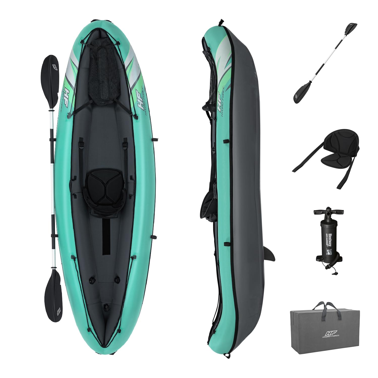 Bestway Hydro-Force Ventura Elite X1 Kayak, 1 Person Inflatable Kayak Set