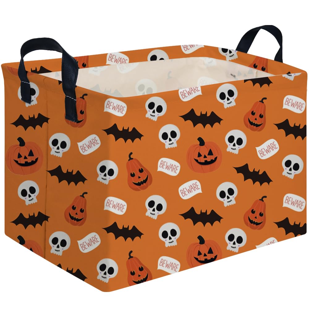 Halloween Ghost thriller basket,Empty Halloween basket,Horror and thriller decor,Trick or Treat Box for Boys and Girls,Horror decor(Bat pumpkin)