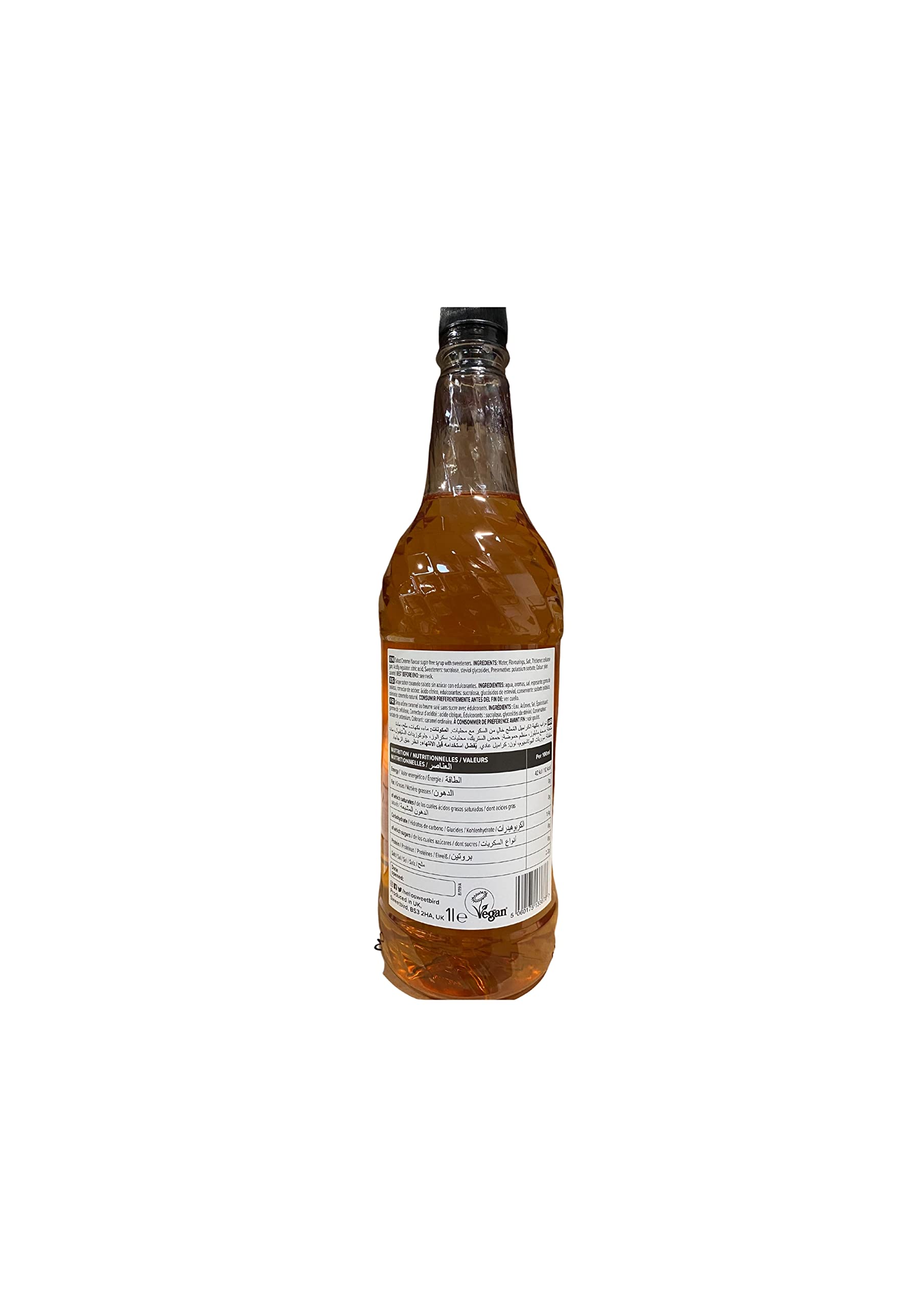 Sweetbird FS254 Karamellsirup, zuckerfrei, gesalzener Karamellsirup | 1 Liter