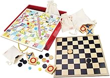 Bigjigs Toys, Games Compendium, Wooden Toys, Board Games, Classic Board Games, Compendium of Games, Traditional Games, Tic Tac Toe, Tiddly Winks, Snakes and Ladders