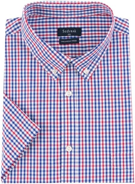 Mens Big and Tall Short Sleeve Wrinkle Free Dress Shirt Button Down Business Casual Shirt