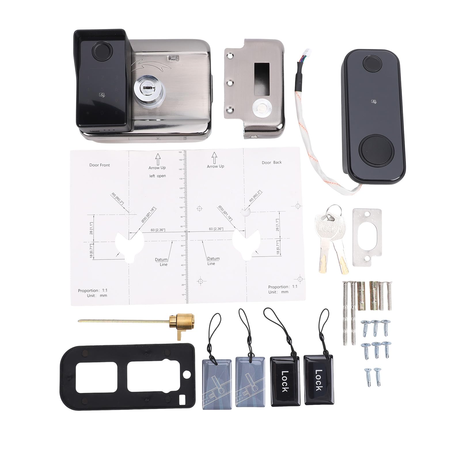 Karlak Cerradura de Puerta Inteligente para Exteriores, Acceso con Huella Dactilar de Doble Cara para Seguridad Valla Jardín