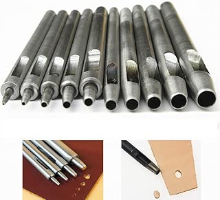 10Pcs Leather Hole Punch Cutter 0.5mm-5mm Leather Working Tools for Leather Watch Bands Belts Canvas Paper Plastics Round Hollow Hole Punch Cutter Tool - coolthings.us