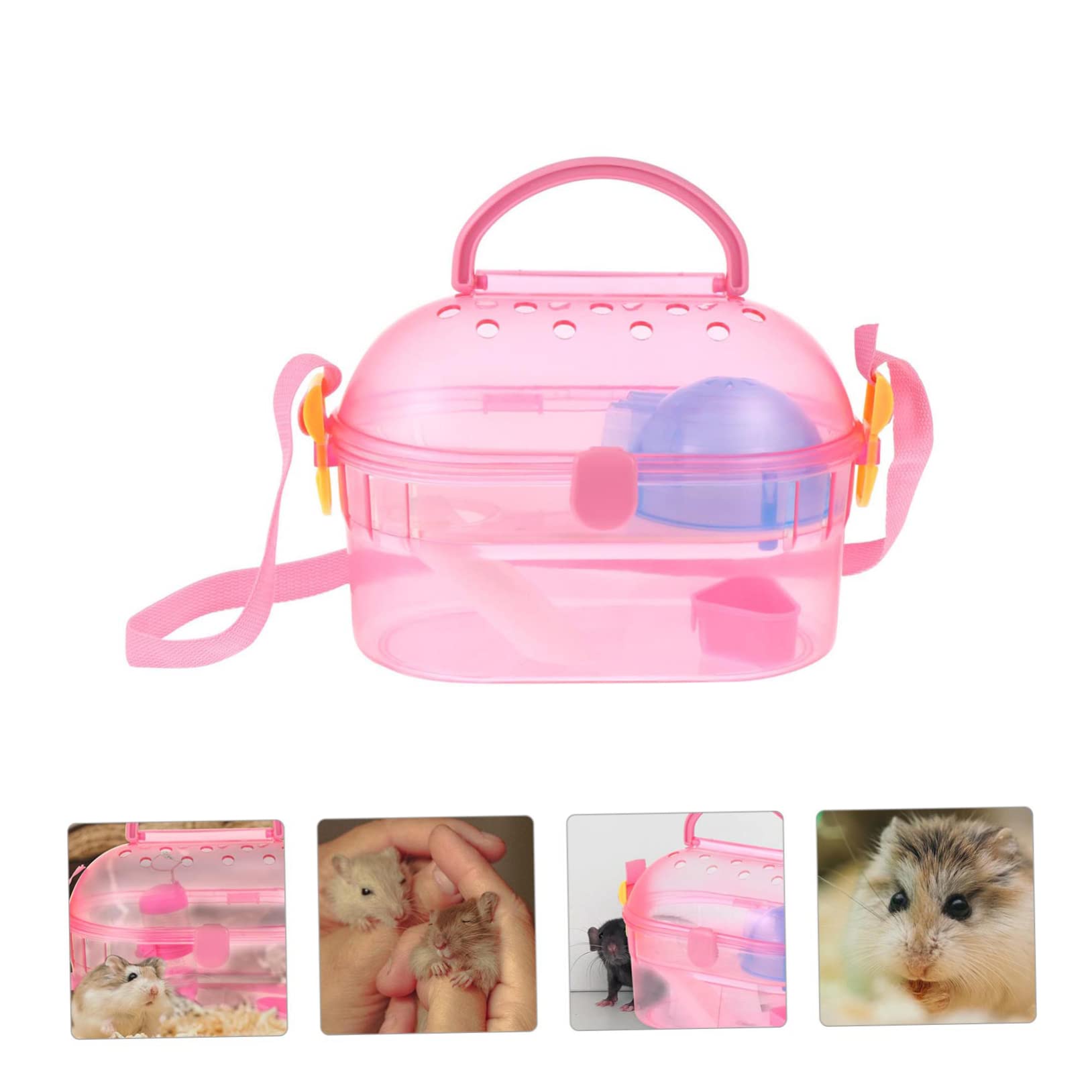 Mikikit Chinchilla Case Compact Pet Travel Cage for Hamsters Gerbils Guinea Pigs and More Includes Feeder