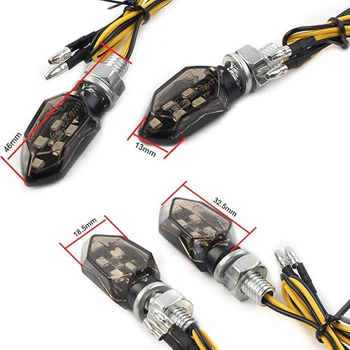 Miniatura 3 de GZYF 2 luces LED intermitentes para motocicletas, 5 luces LED, mini 0.394 in y 12 V, indicador universal de motocicleta intermitente ámbar, lámpara