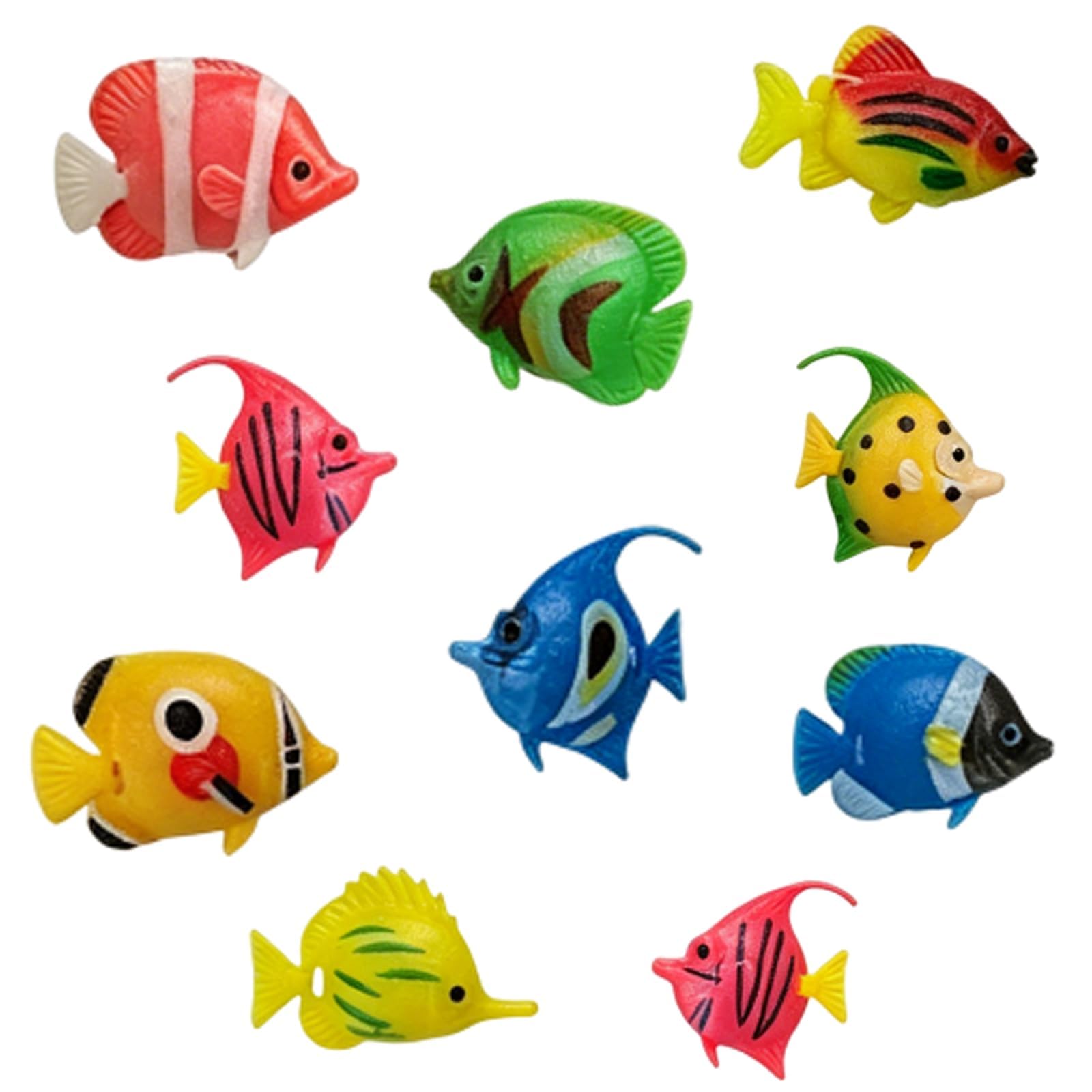10Pcs Plastic Fake Fish, Fake Fish Decorations with Moving Tails, Swimming Fish for Aquarium Enhancement Sensory Environments, Floating Simulated Fish with Movable Tail for Freshwater and Saltwater