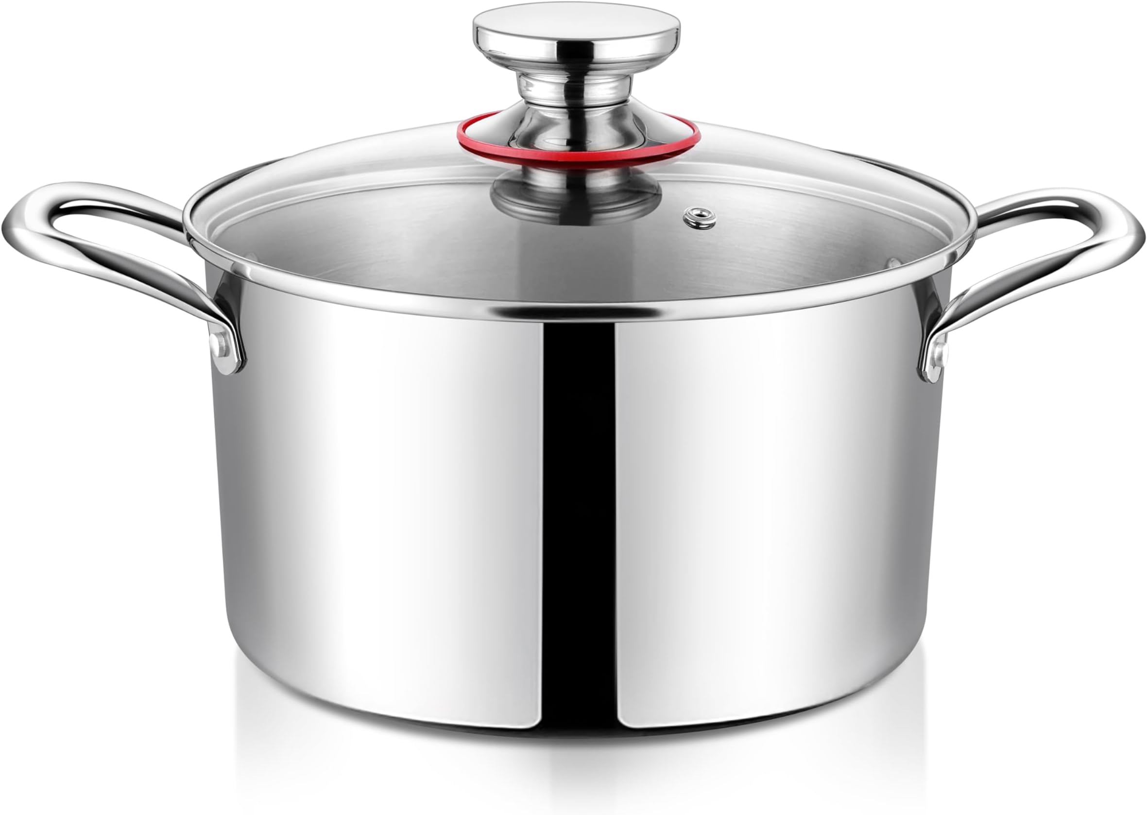 4.5 Quart Stock Soup Pot with Lid, Onader Stainless Steel Stockpot, Tri-Ply Induction Cooking Pot