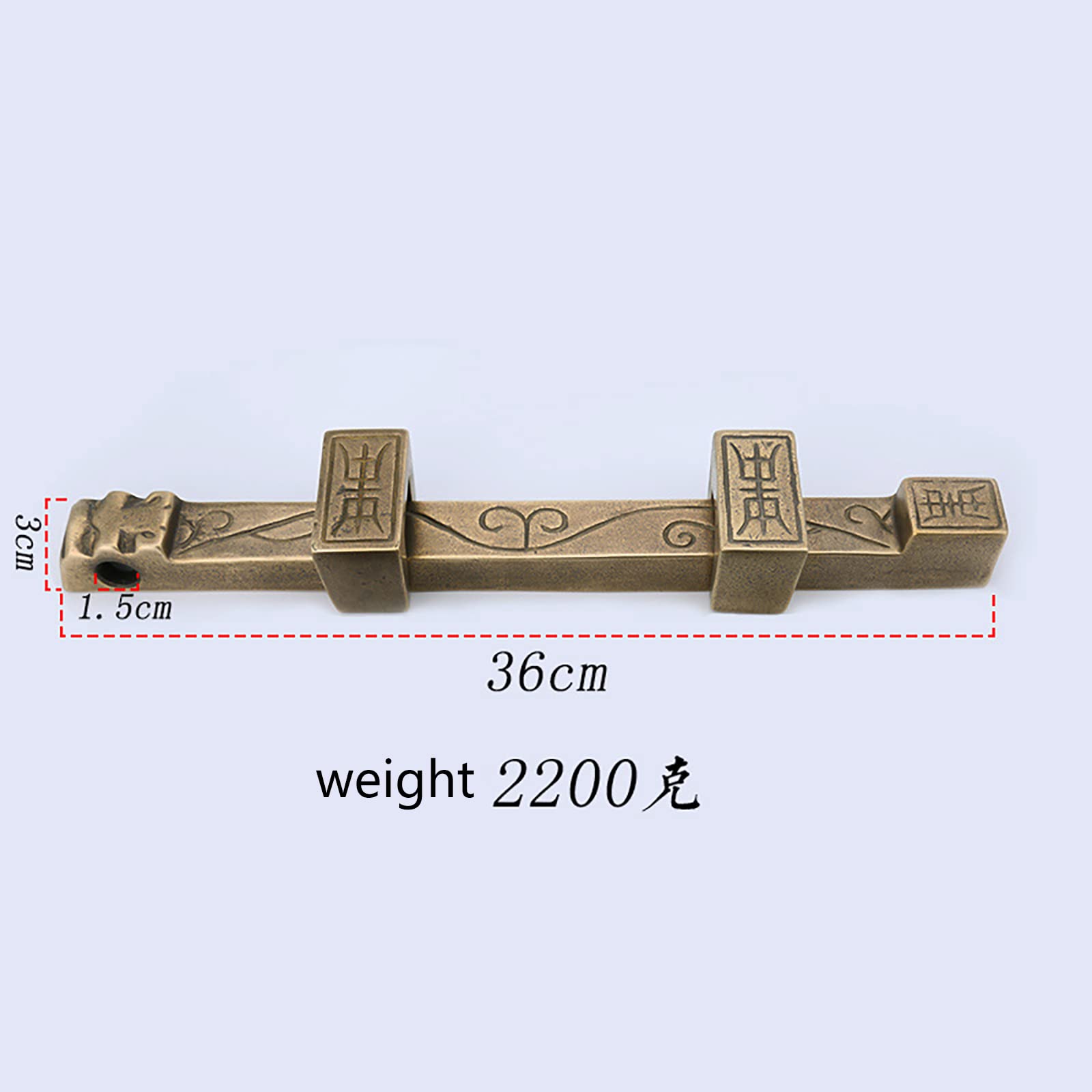 Zatrzask z ryglem antycznym Zasuwa przesuwnym Mosiężny zamek przesuwny do drzwi Wykończenie szczotkowane(36cm)
