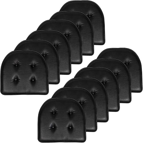 Miniatura 102 de Sweet Home Collection - Cojín de espuma viscoelástica para silla, con capitoné, parte trasera de goma antideslizante, en forma de U, de 17 x 16