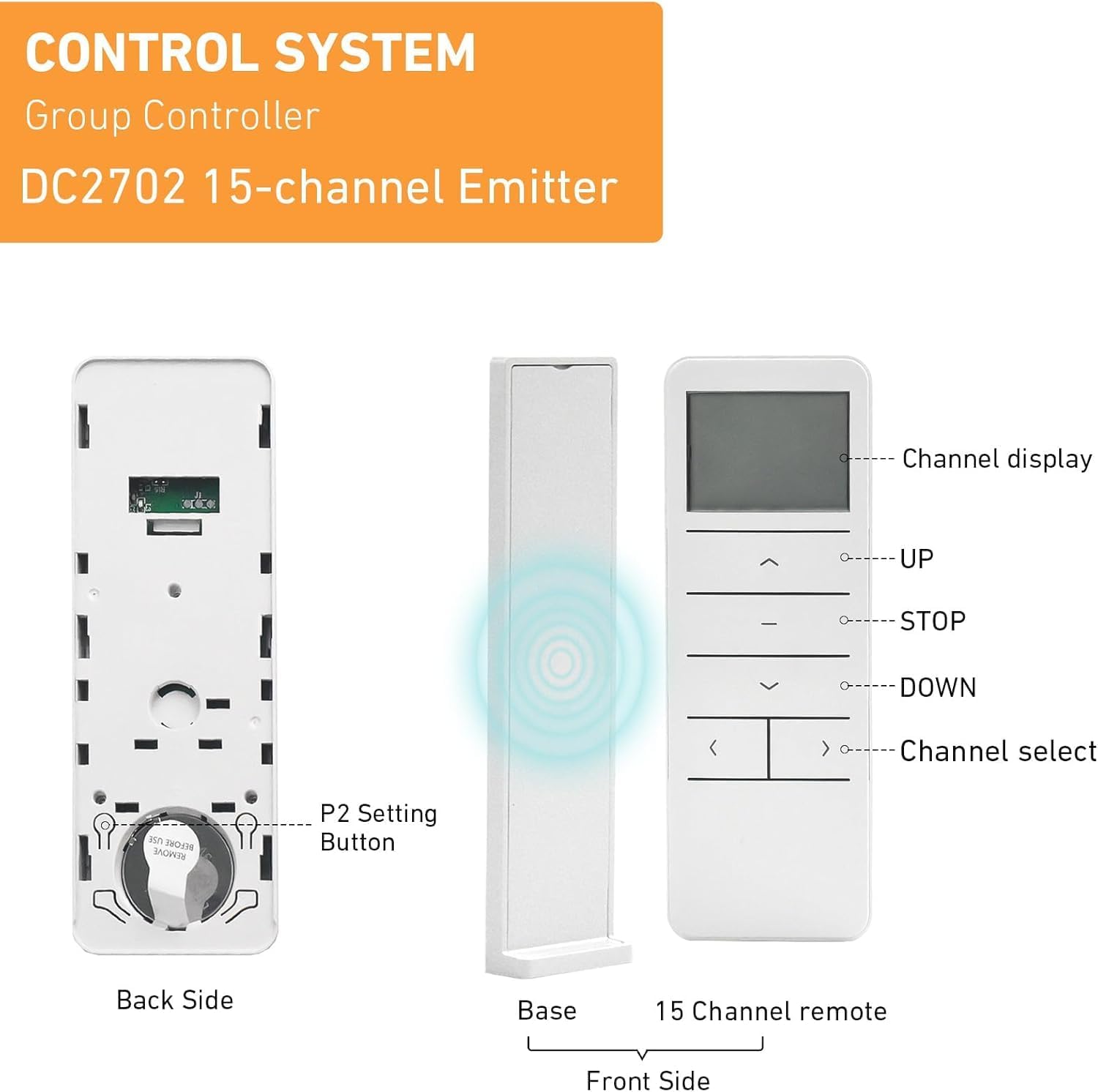 Diagram of DC2702 remote control components