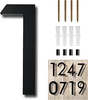 6 Inch House Numbers for Outside Modern-Rust Proof 3D Floating Address Sign-Address Numbers for Door Garden Mailbox,Matte Black Acrylic 911 Visibility Signage (1)