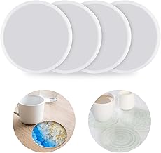 4 StüCk Silikonform Untersetzer, Runde Silikonform Runde Untersetzer-Harzformen Kleine Silikonform Tablett Silikonformen FüR Untersetzer Bastelarbeiten Heimdekoration