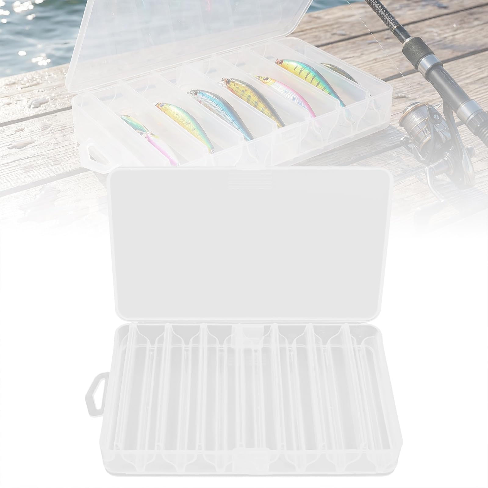 Scatola da pesca, Doppio lato 14 scomparti, Impermeabile, Compatibile con borse standard