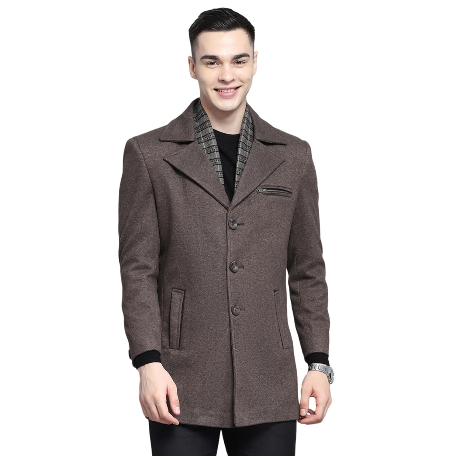 Mens Solid Brown Notch Lapel Full Sleeve Coat_224066899-1-36-image-25