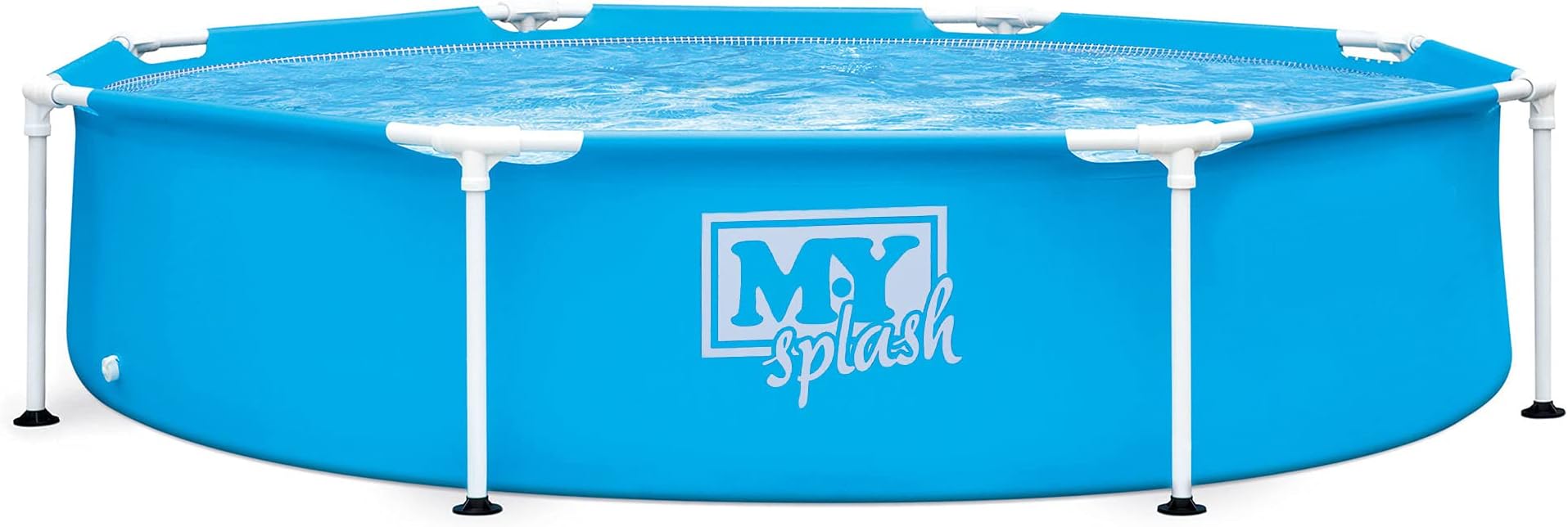 M.Y Splash Metal Frame Above Ground Swimming Pool - Tool Free Assembly Round Frame Pool