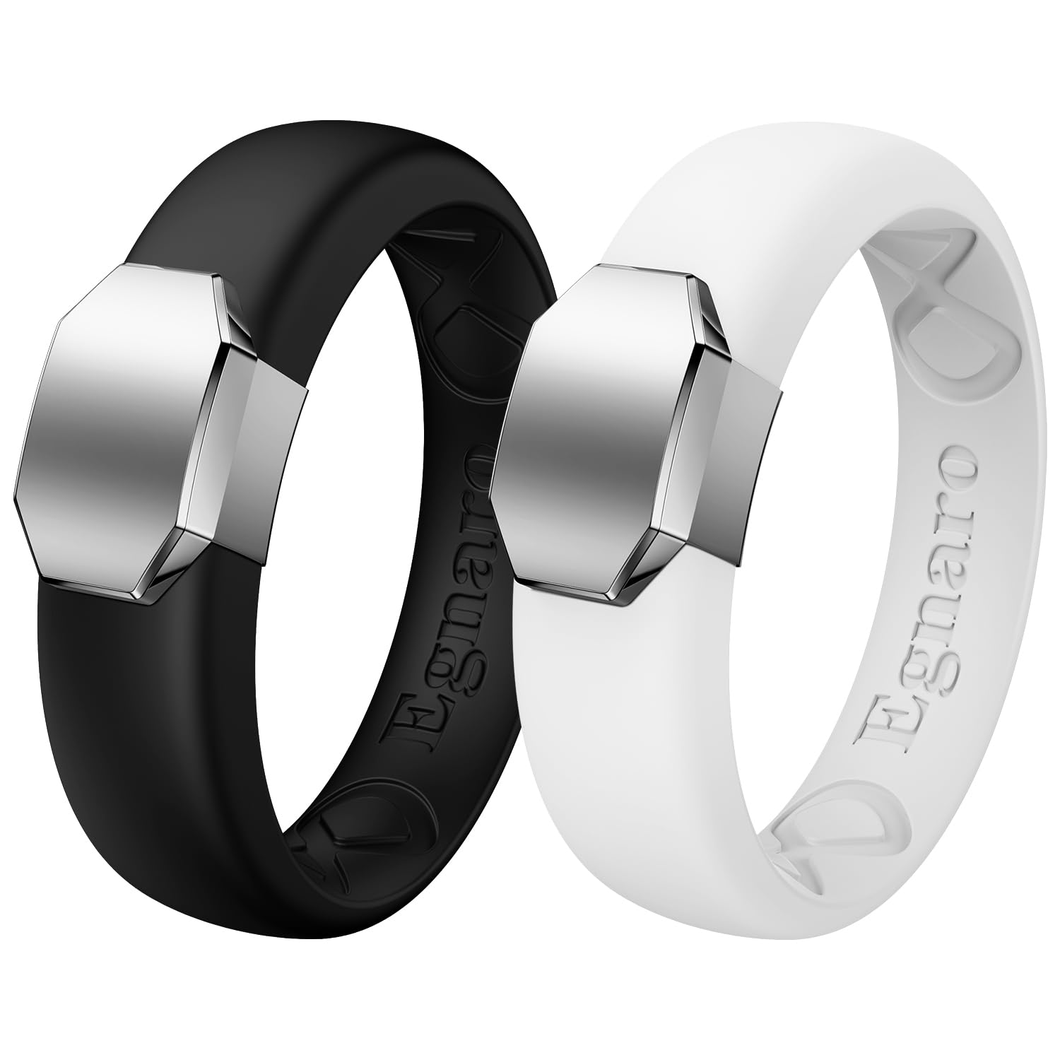 Egnaro Silicone Wedding Bands Women, Inner Arc Ergonomic Breathable Design