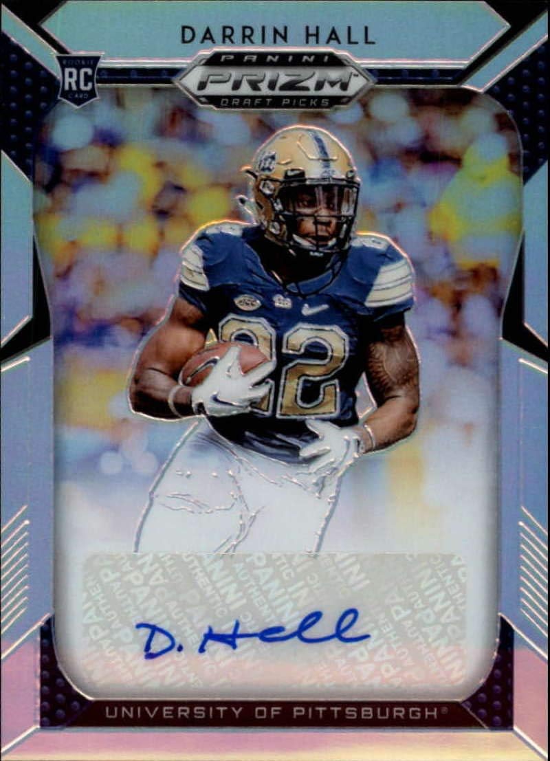 2019 Prizm Draft Picks Football Silver Prizm Autograph #238 Darrin Hall Pittsburgh Panthers RC Rookie Auto Panini NFL Collegiate Card
