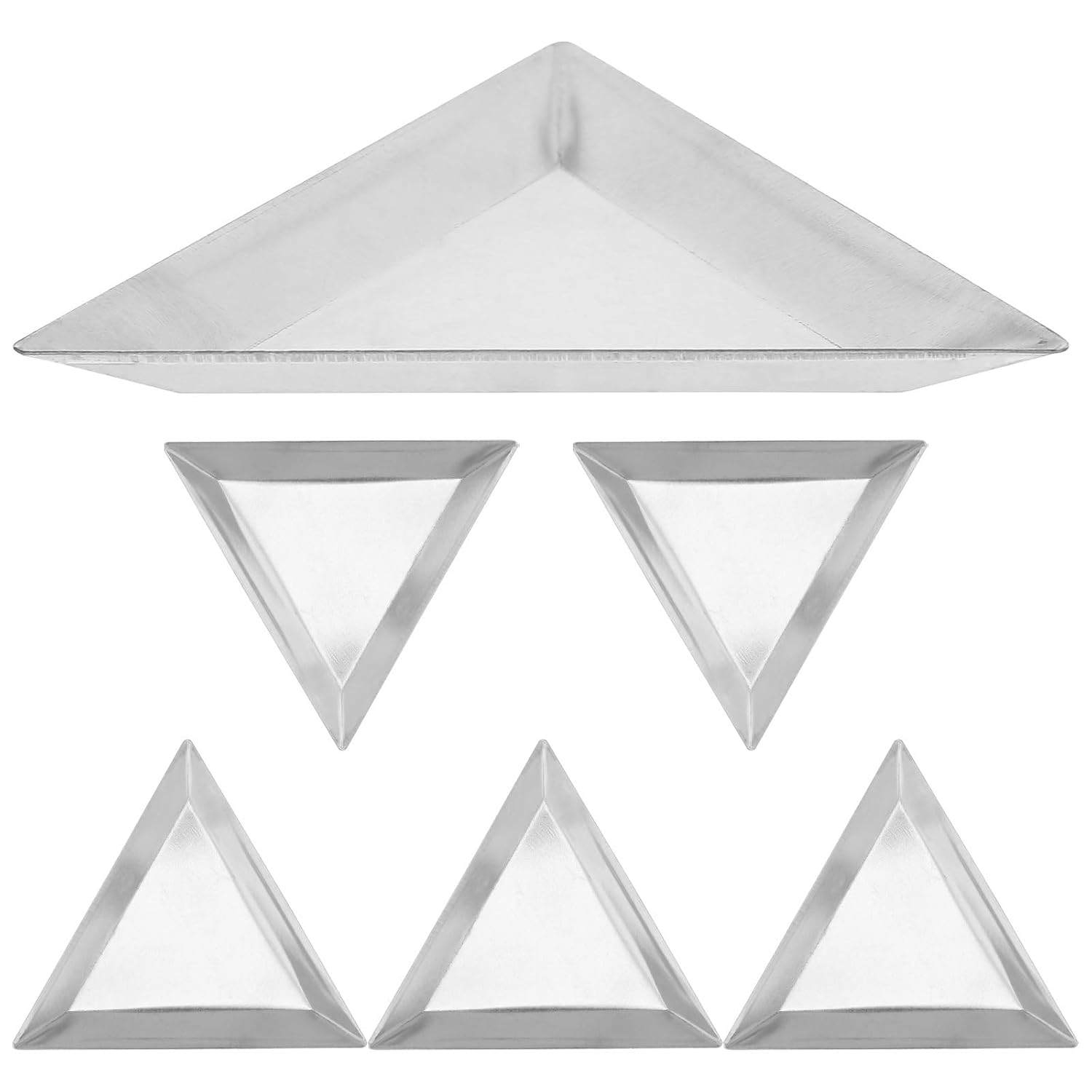 Didiseaon 6pcs Stainless Steel Weighing Dishes Set Triangular Weigh Boats Small Lab Weigh Trays for Powder, Liquid, Jewelry, Epoxy Mixing and Food