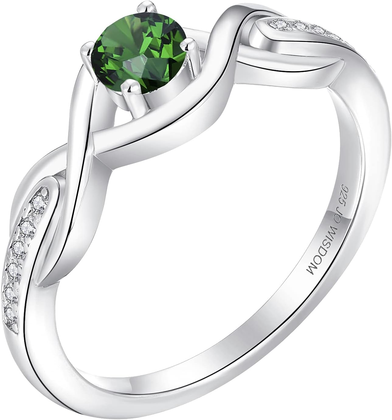 JO WISDOM Infinity Knot Promise Rings for Her Sterling Silver Cubic Zirconia Wedding Engagement Rings