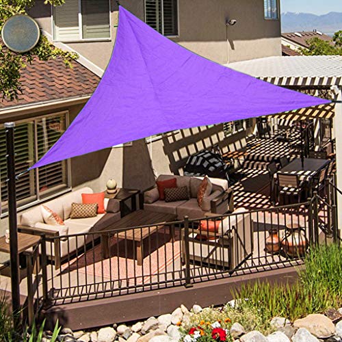 OldPAPA Sun Shade Sail Waterproof Triangle Sun Shade UV Block Sunscreen Awning Garden Beach Patio Canopy 3x3x3m, Purple