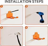 Vista 6 de Garage Organizer Trimmer Rack, Garden Power Tool Hanger Weed Whackers Holder Wall Mounted for Grass Trimmer, Hedge Trimmer, Garage Trimmer, Garden