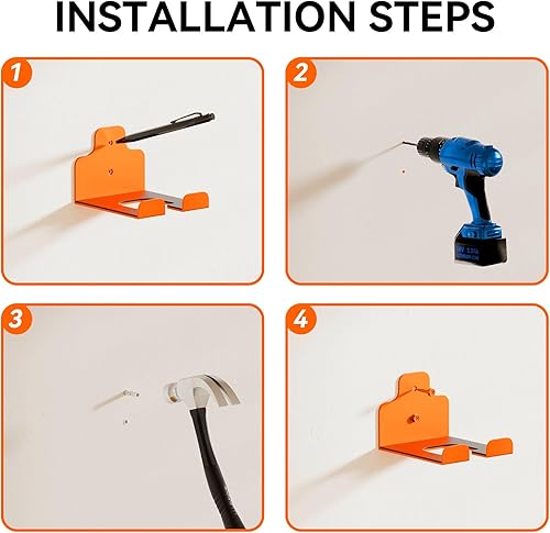 Miniatura 6 de Garage Organizer Trimmer Rack, Garden Power Tool Hanger Weed Whackers Holder Wall Mounted for Grass Trimmer, Hedge Trimmer, Garage Trimmer, Garden