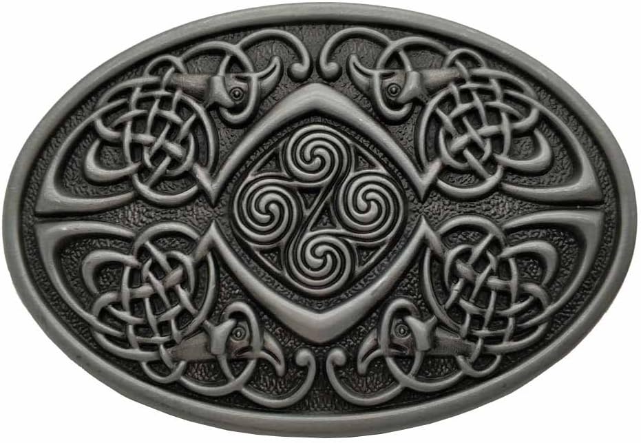 Celtic Knot Oval Belt Buckle Grey(Size: 1.5 inch)