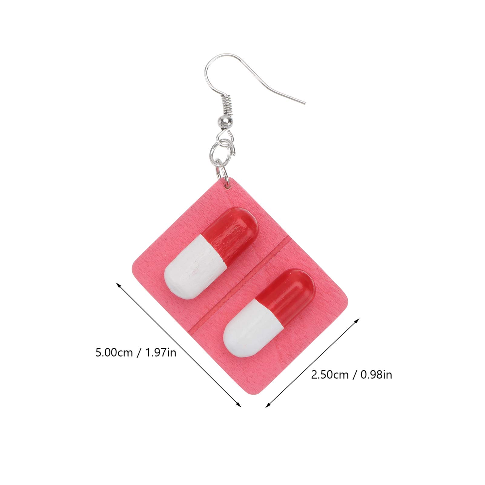 YDYDTTKD 2 Paia di Orecchini a Capsula in Legno Creative Nurse Eardrop Divertente Ornamento per l'orecchio Leggero per l'accessorio da Indossare Ogni Giorno