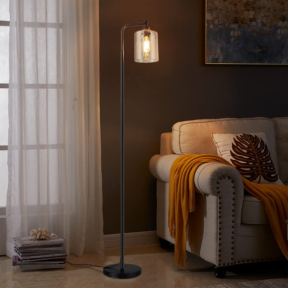 Vloerlamp zwart met leesarm incl. LED en USB-poort - Sevilla