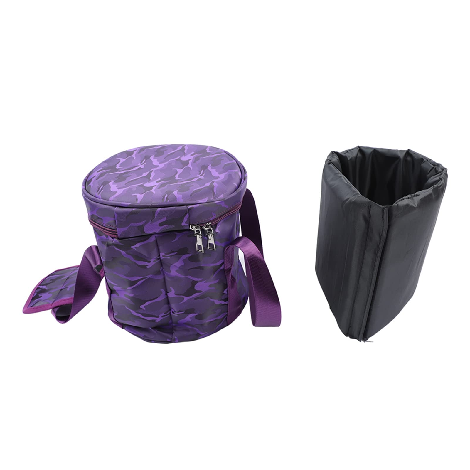 Singing Bowl Bag,Easy Cleaning with 2 External Pockets Dual Zipper Crystal Bowl Storage Case for Meditation Yoga Travel Home Storage,8in Camo