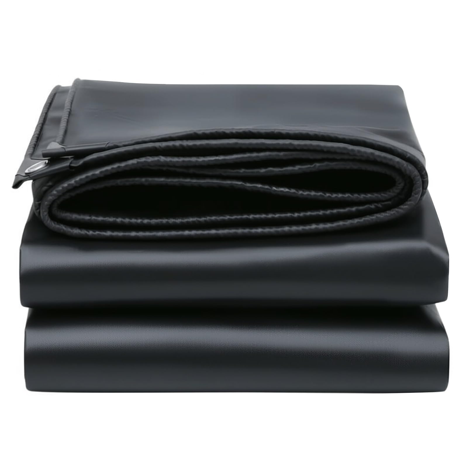 Black Construction Tarpaulin 500g/㎡ Heavy Duty Waterproof PVC Sheet with Eyelets, Multipurpose Building Site & Roof Windproof & Snowproof Cover Tarp - Custom 4x4m(13.1ftx13.1ft)
