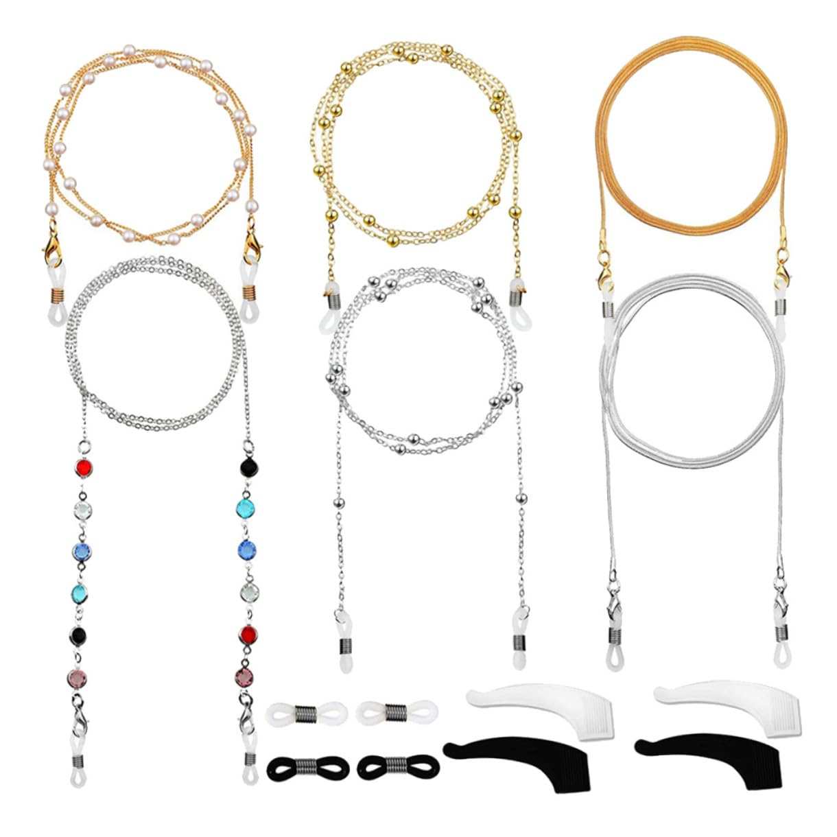 Cadena de máscara de cadena para gafas cable gafas de sol de moda cordón para gafas Cordón para anteojos accesorios para gafas Cordones para anteojos anti-perdida La cadena
