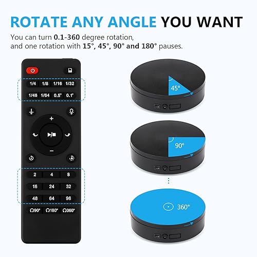 Miniatura 5 de BAOSHISHAN Soporte giratorio de 7 pulgadas/44 libras para fotografía con control remoto, tocadiscos motorizados para modelos de vasos de fotografía