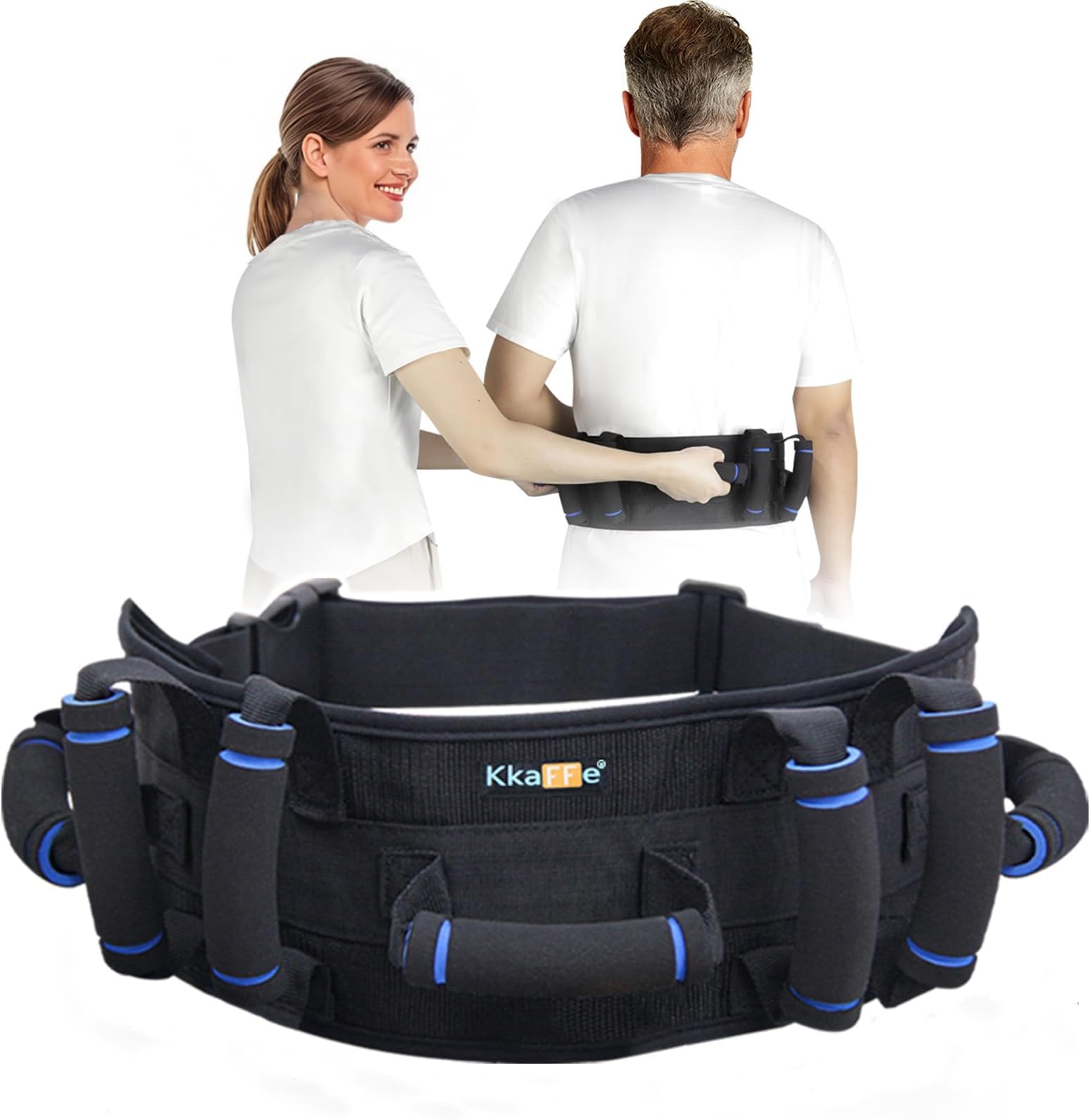 KkaFFeGait Belts for Seniors, Gate Belt Medical for Elderly with 7 Handles, Patient Transfer Belt, Lift Belts Physical Therapy with Quick Release Buckle Standing Aids & Support for Elderly Safety Belt